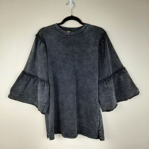 Lucky & Blessed denim stretchy top